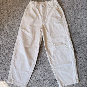 American Eagle Outfitters Cream corduroy Wide Leg Pants